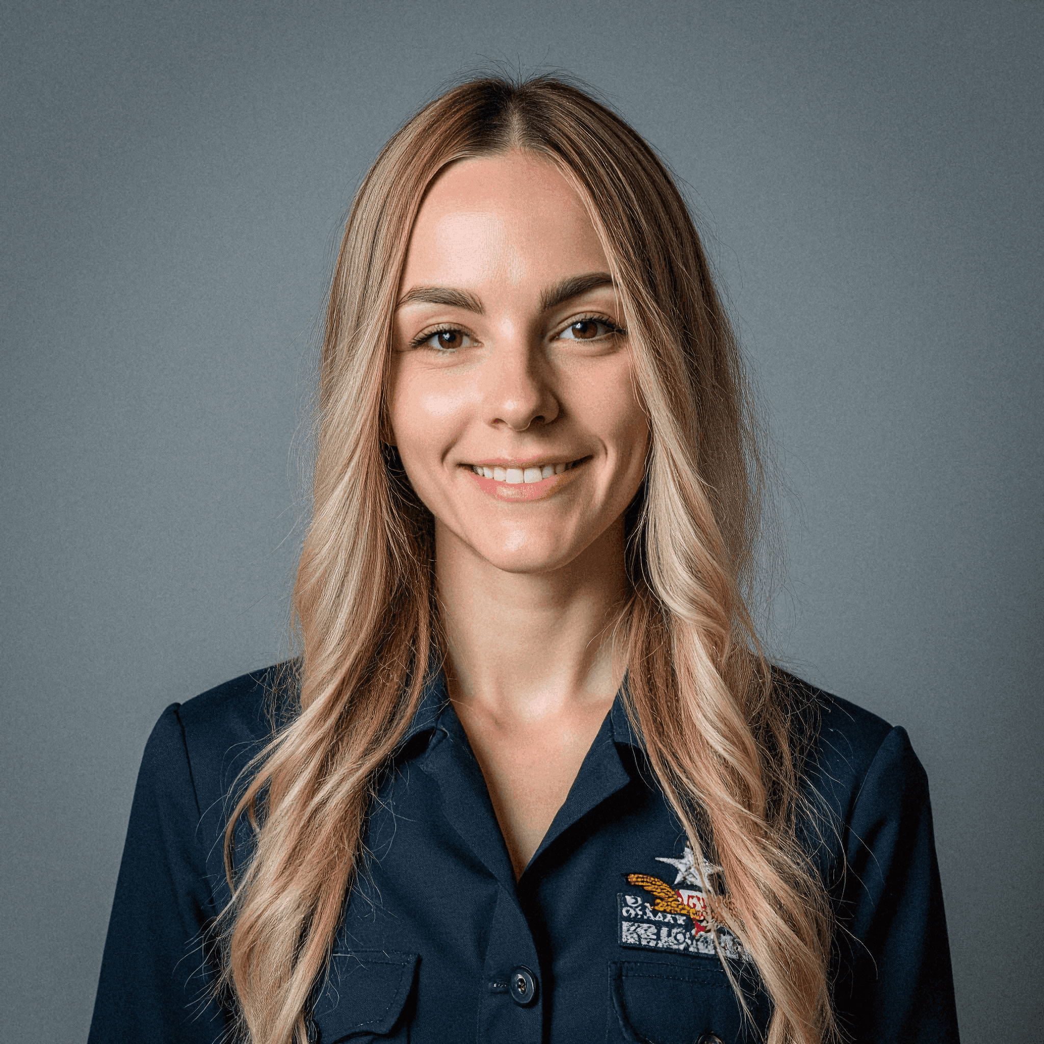 Smiling Woman in Navy Uniform Portrait