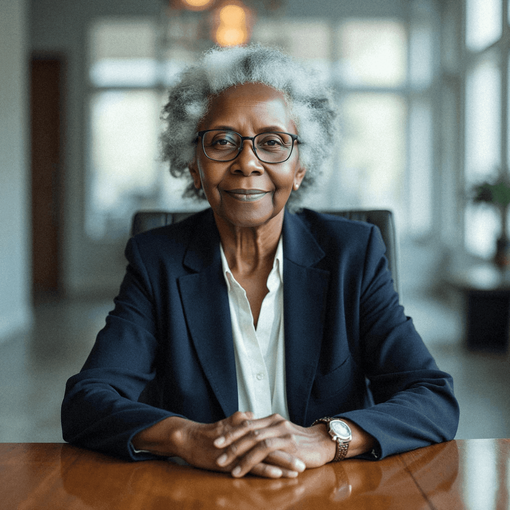 Elegant executive woman at conference table