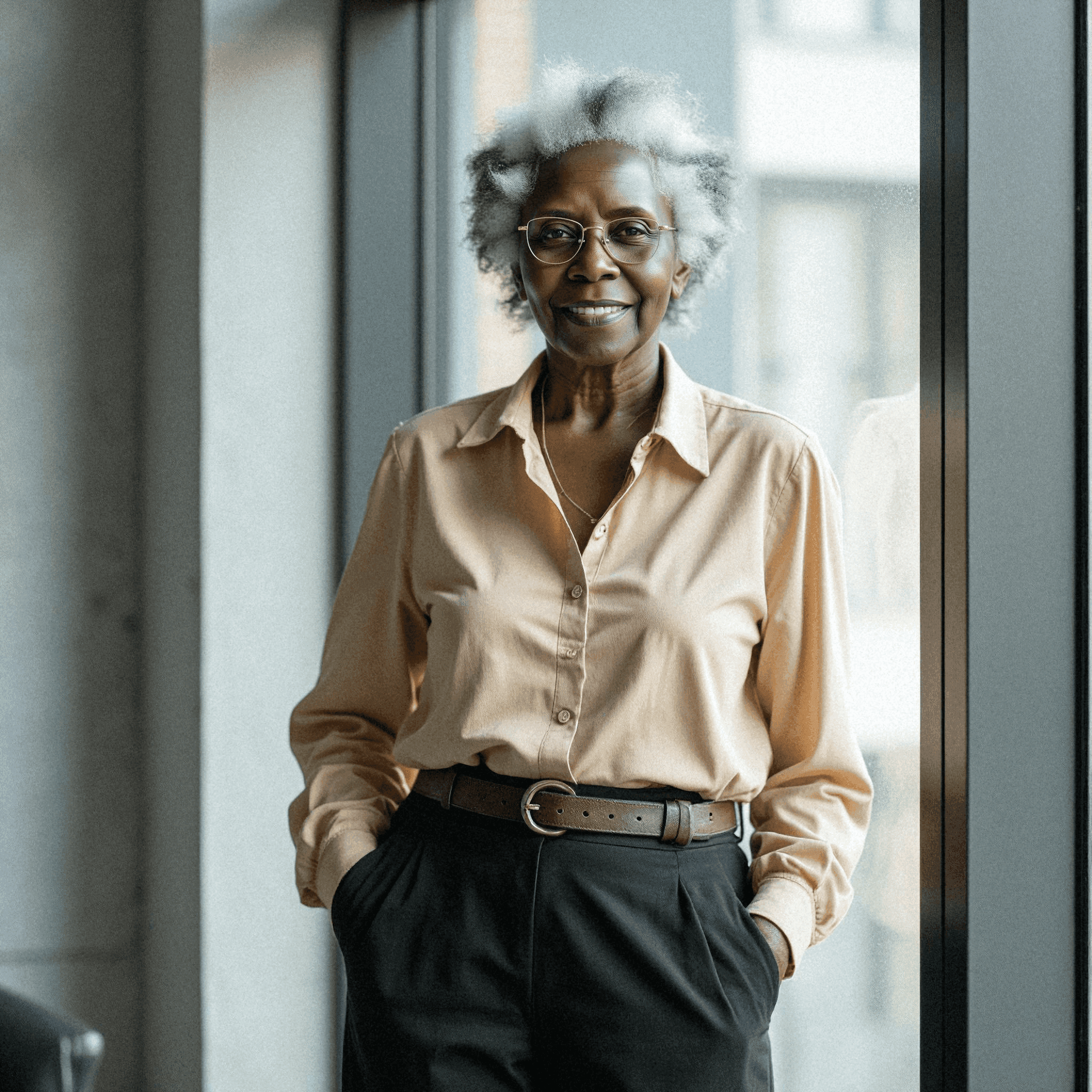 Confident woman in chic professional attire