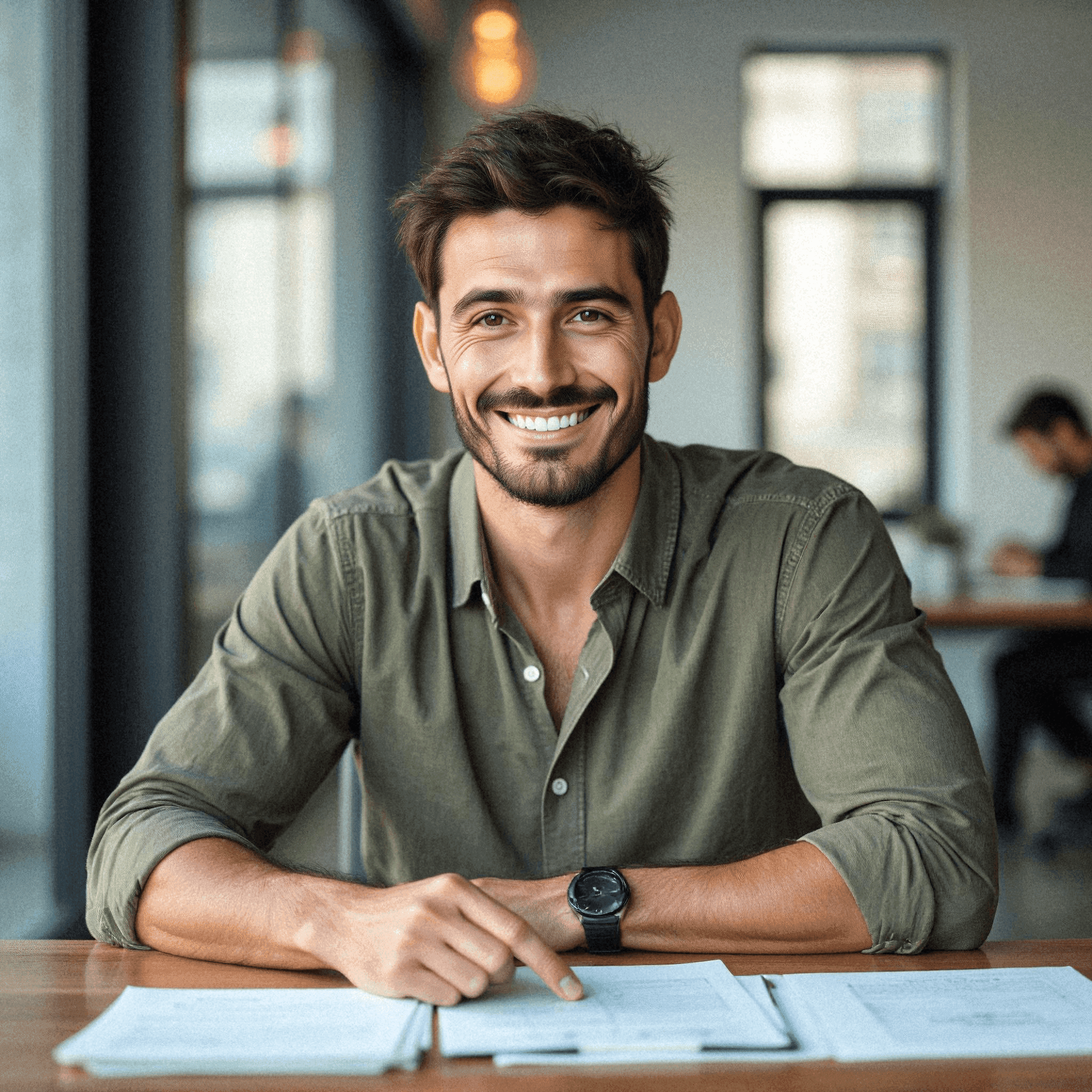 Smiling man in modern office portrait
