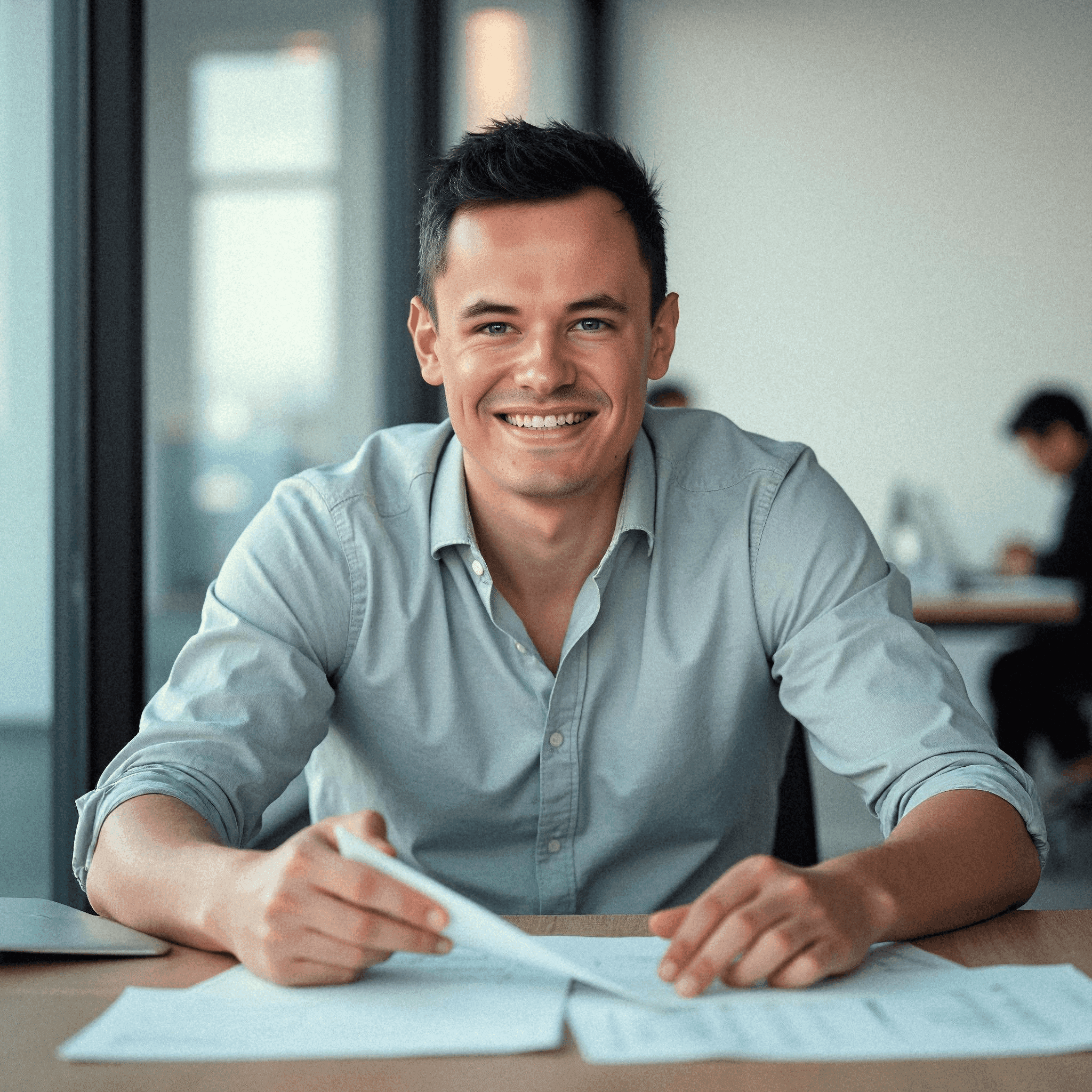 Smiling professional man in modern office