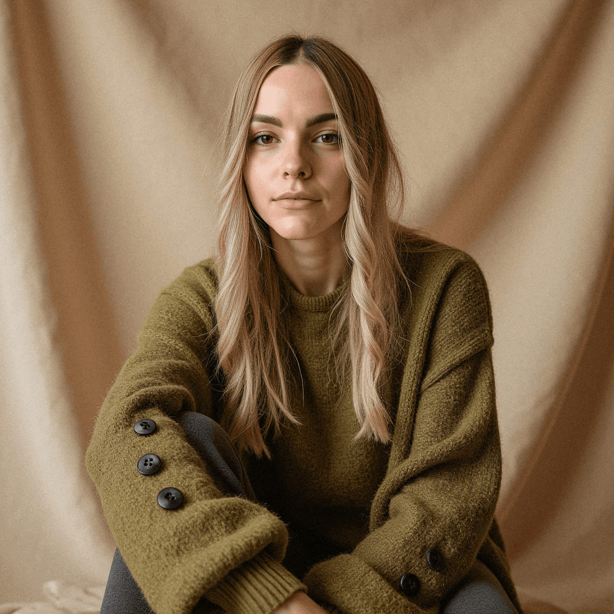 AI-generated professional headshot of Tia, made from their selfies