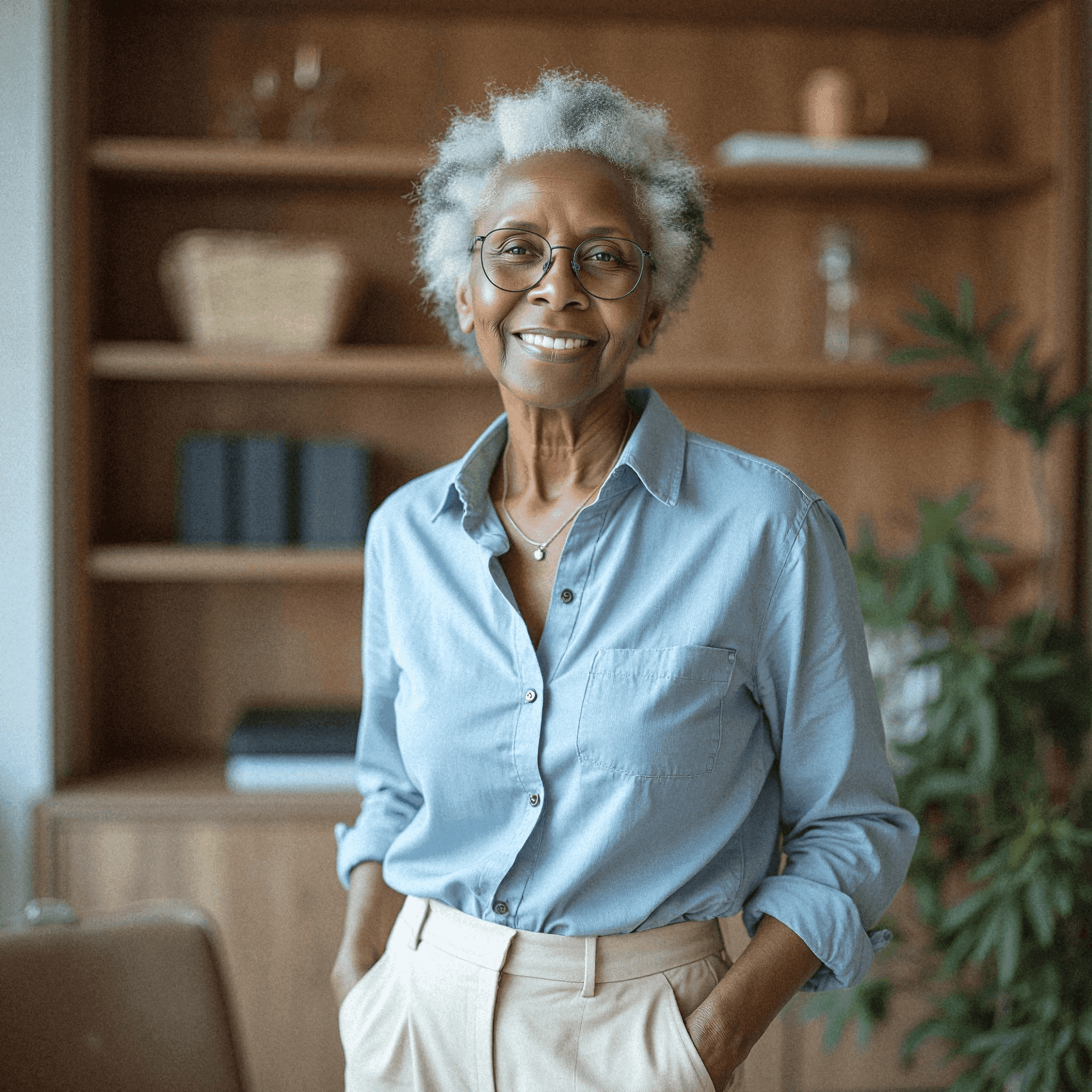 Confident woman in modern office portrait