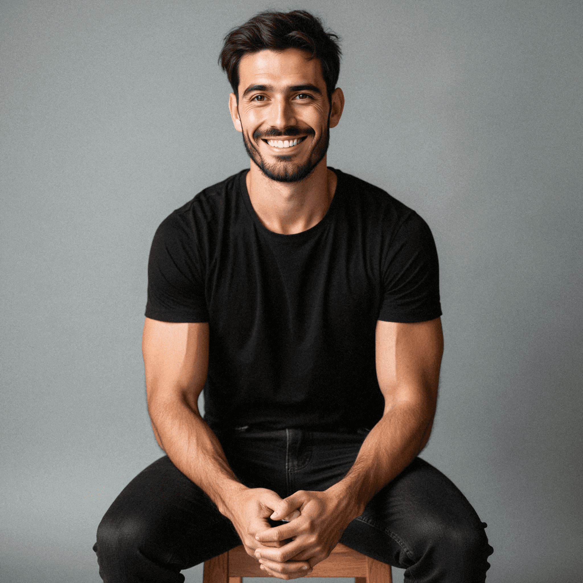 Smiling Man in Modern Studio Portrait