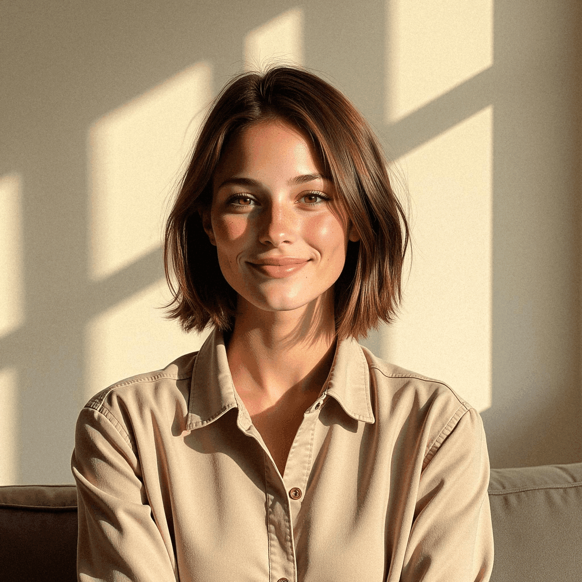 Elegant Woman in Golden Light