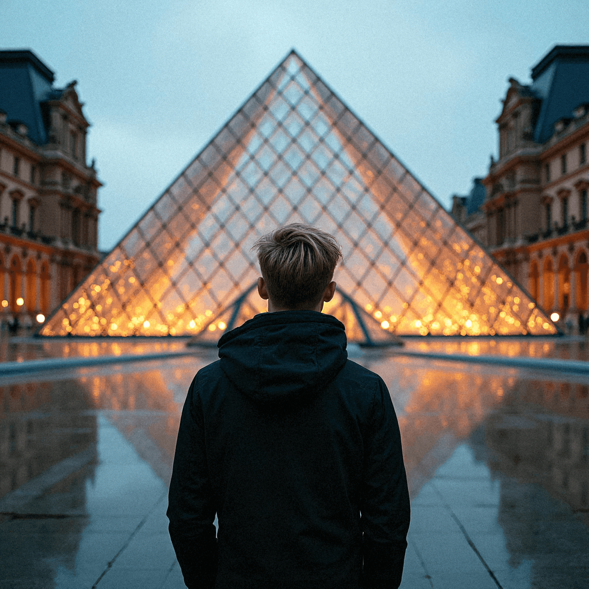 Louvre Courtyard After Dark