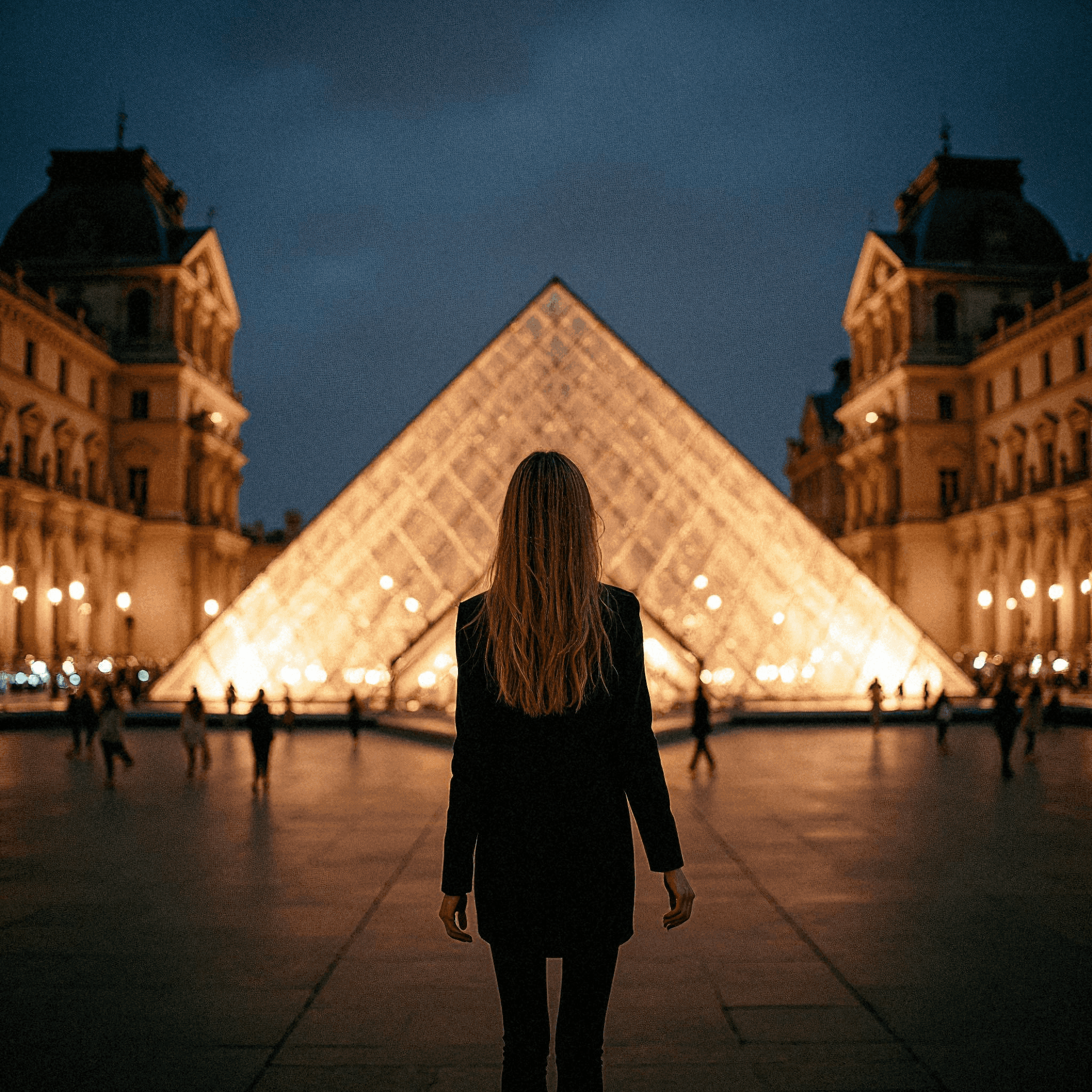 Louvre Courtyard After Dark