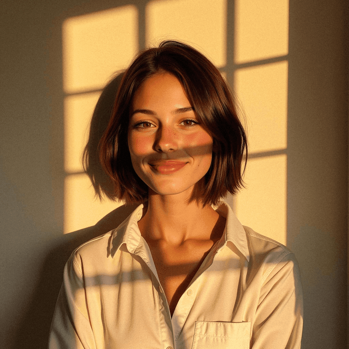 Woman in golden-hour light