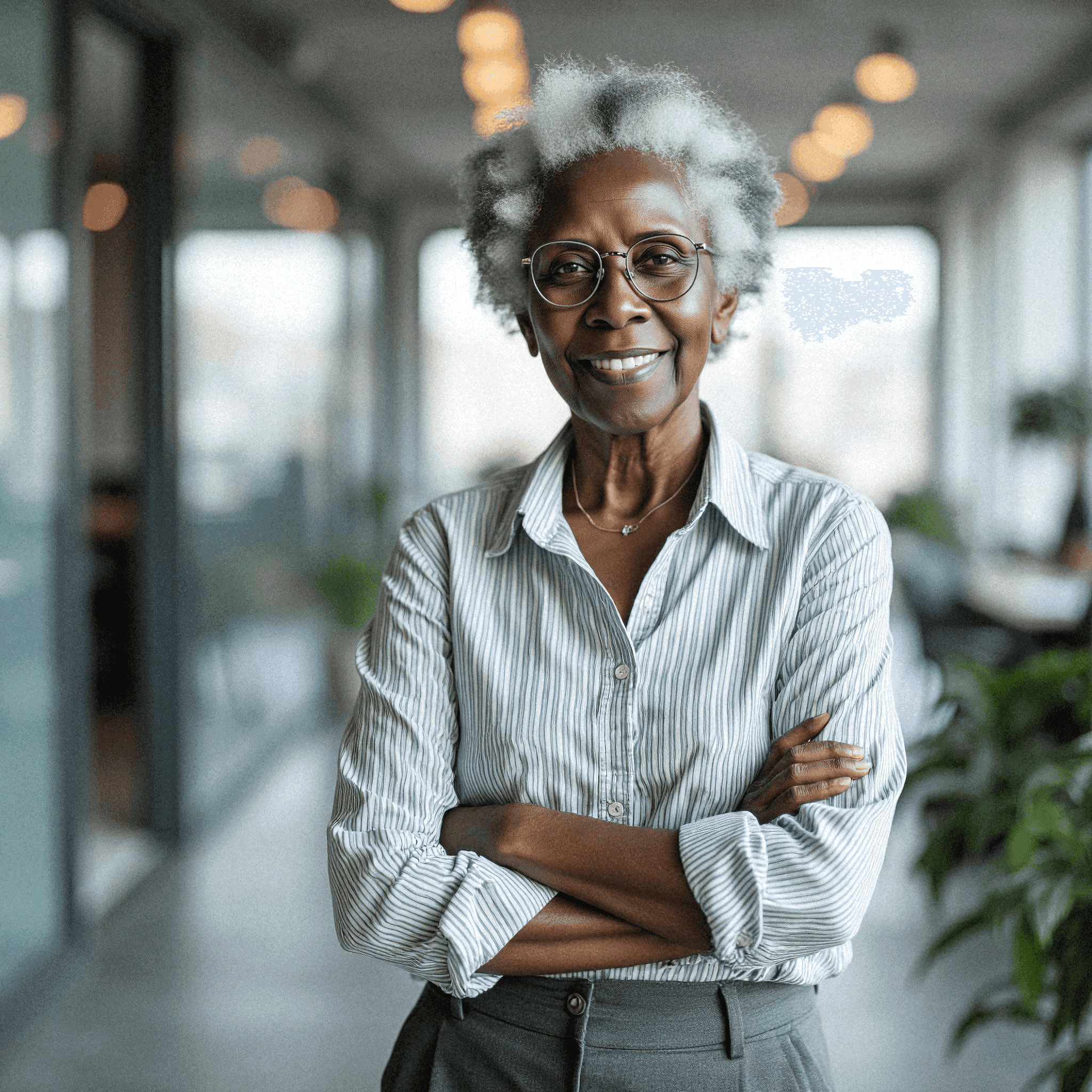 Smiling woman in contemporary office