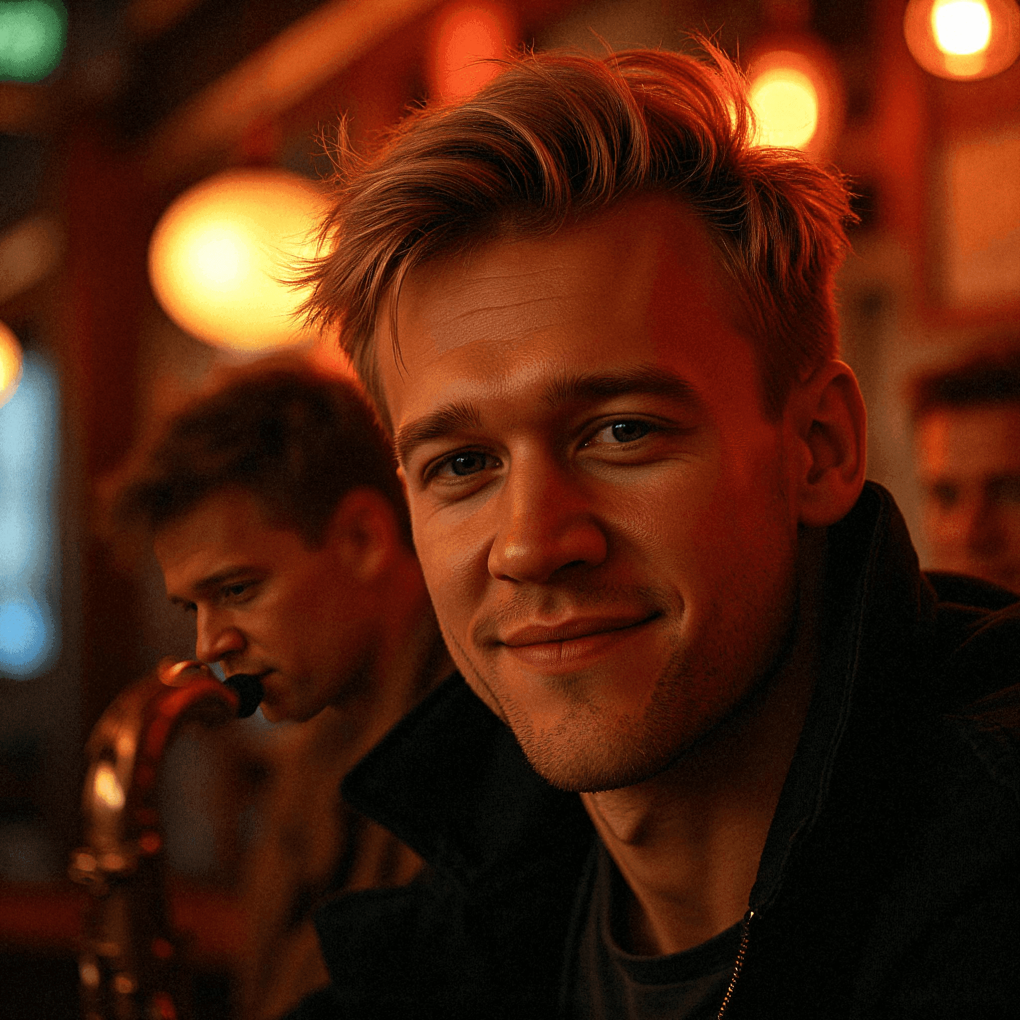 Man in Dim Jazz Bar, Ambient Light