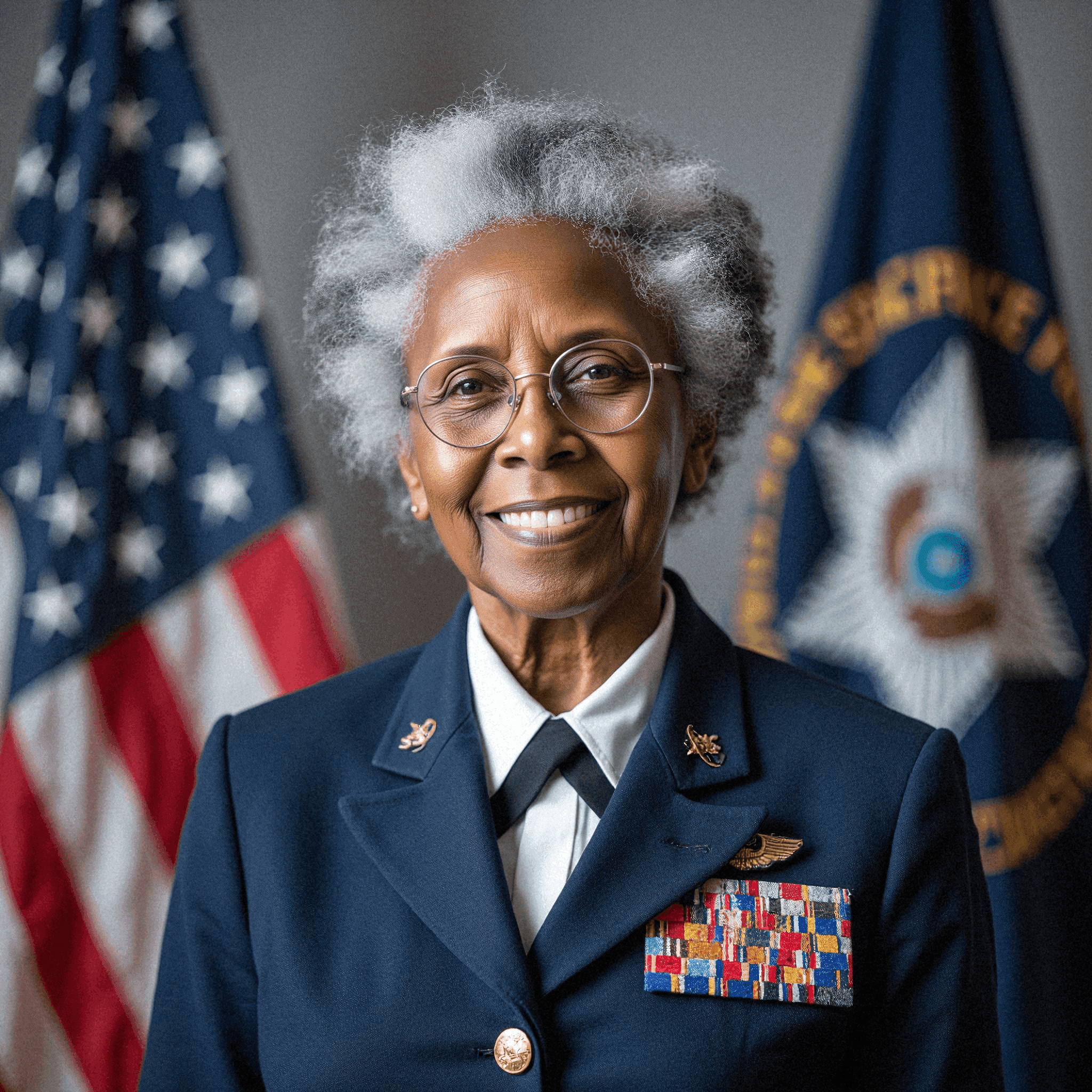 Woman in Space Force Uniform Portrait
