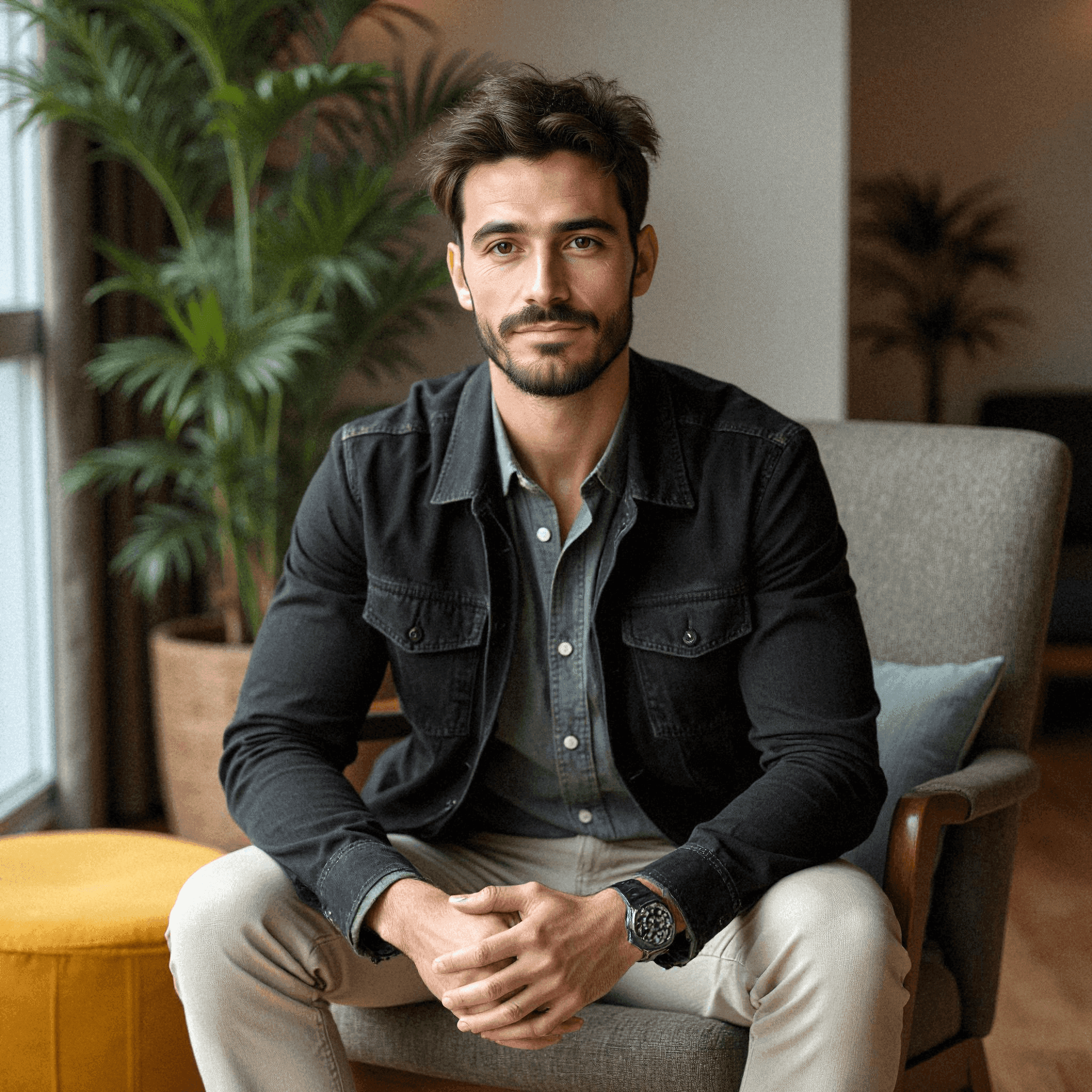 Elegant man in modern office setting