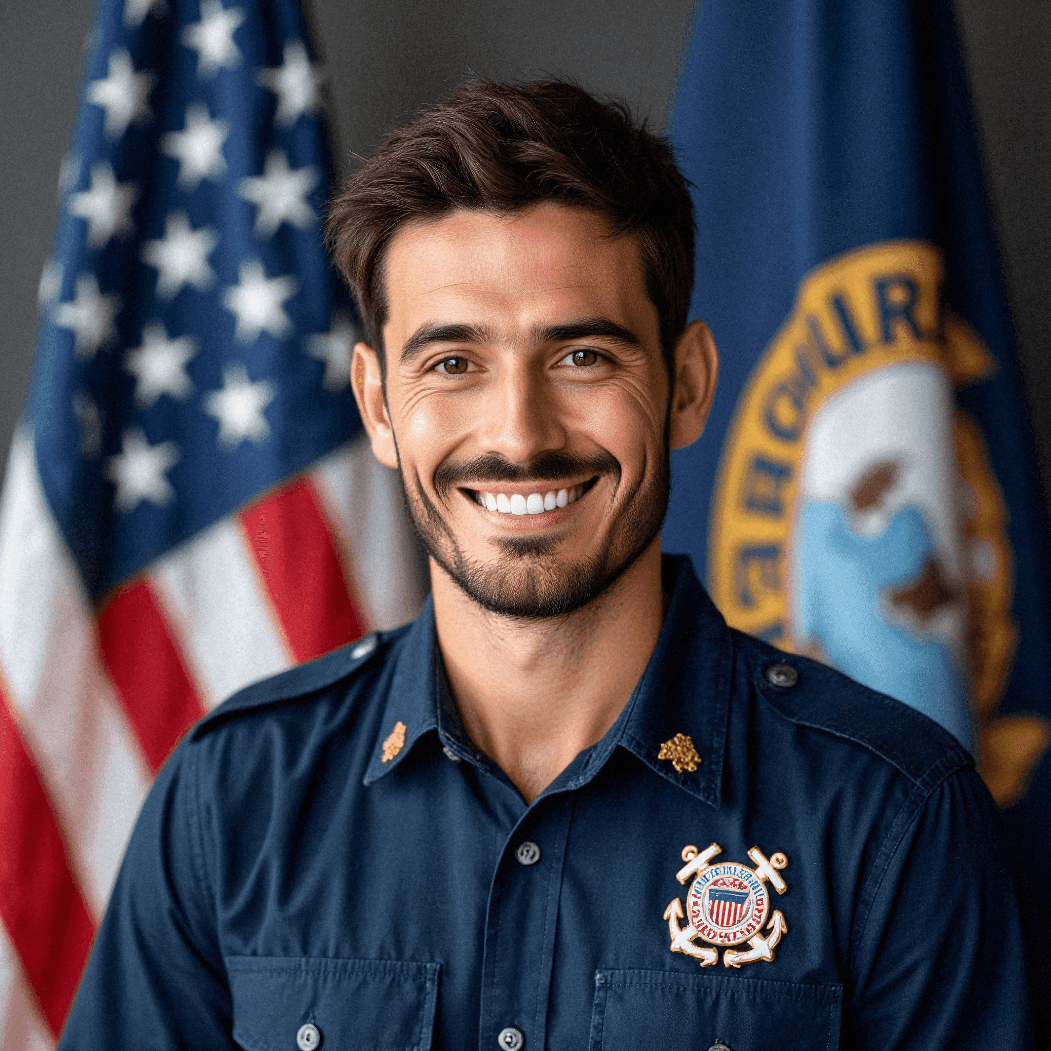 Man in U.S. Coast Guard Dress Blues