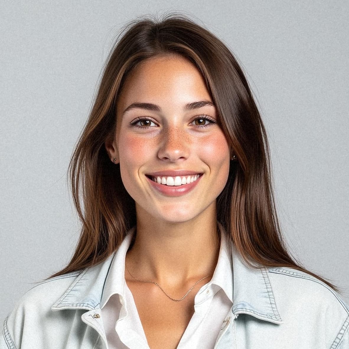 AI-generated professional headshot of Sophia, made from their selfies