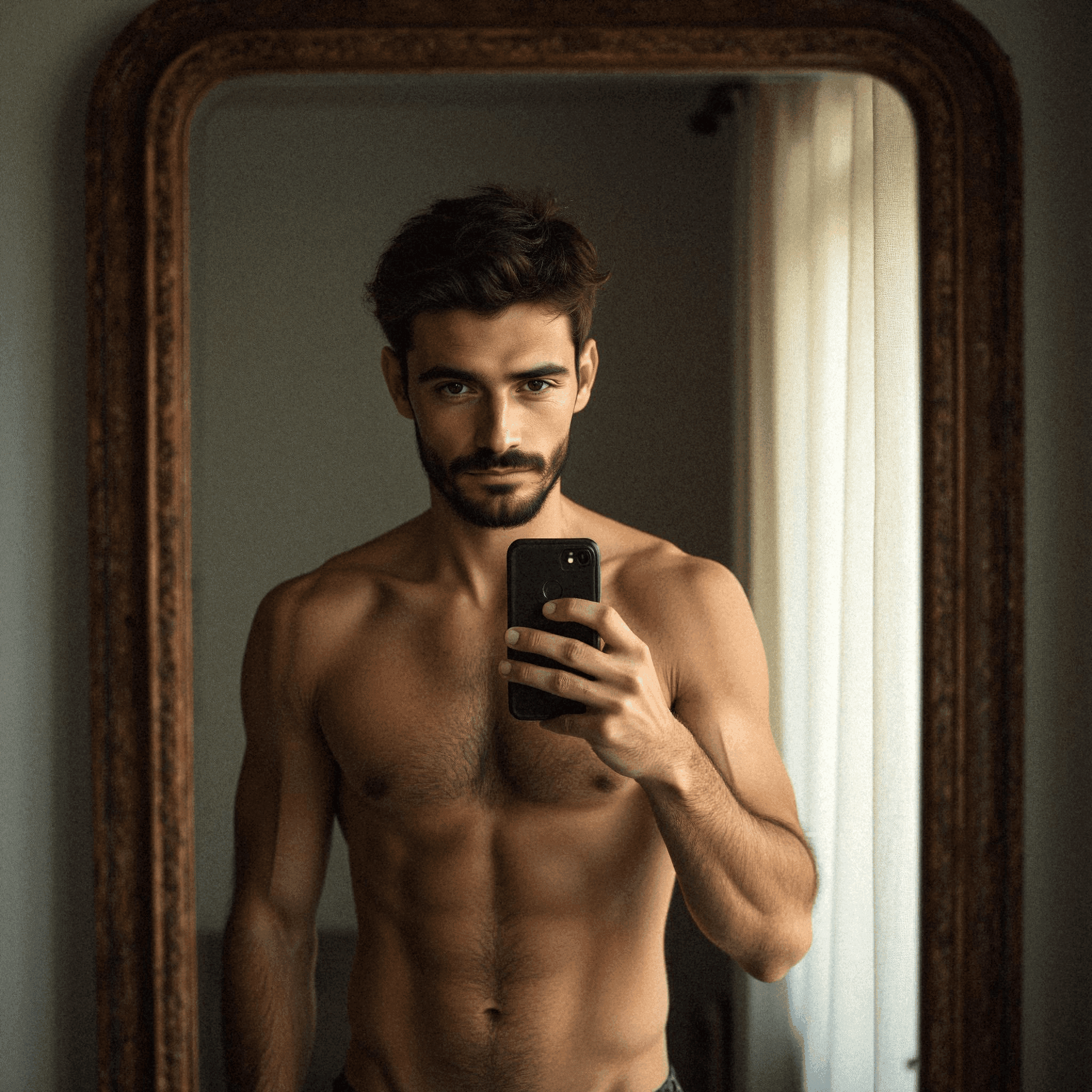 Man taking a selfie in a mirror