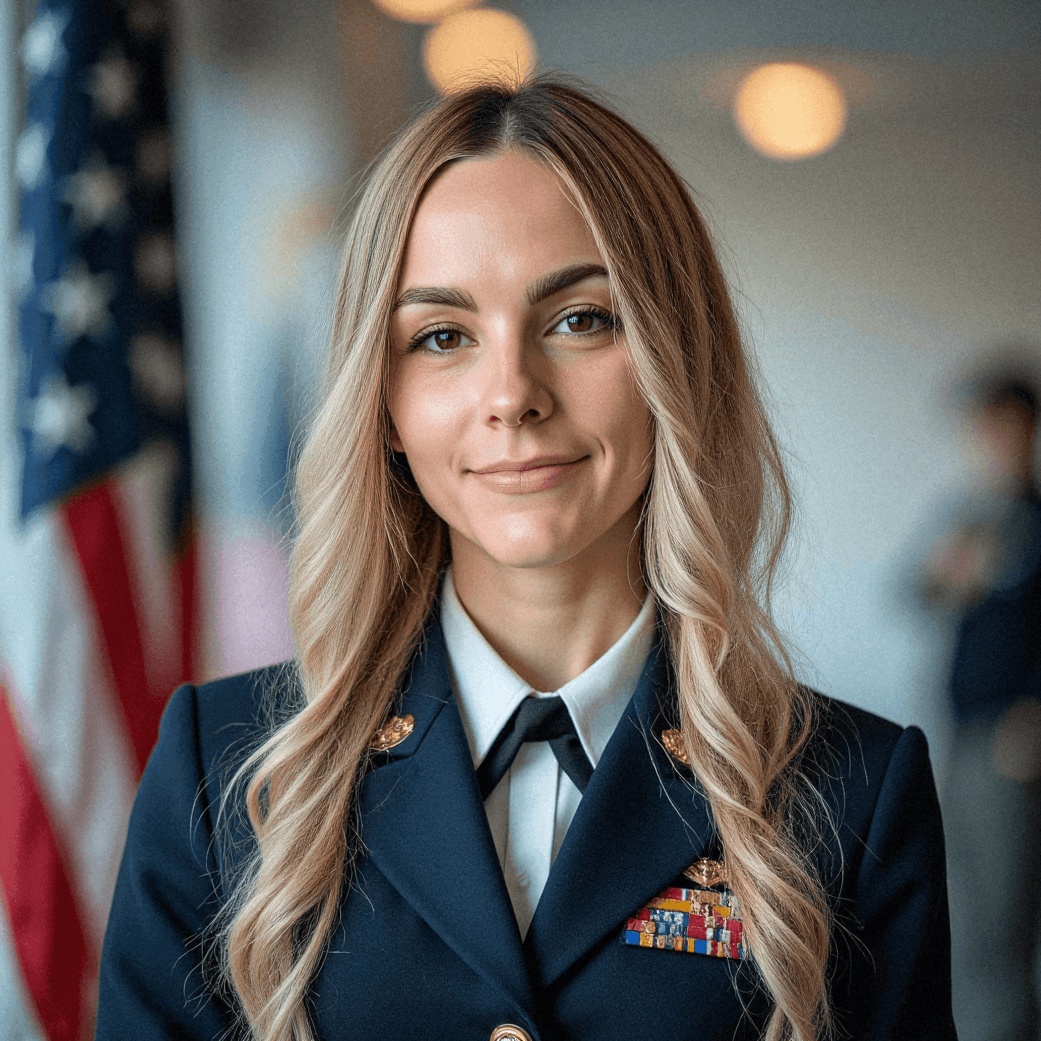 Confident Officer in Coast Guard Dress Blues